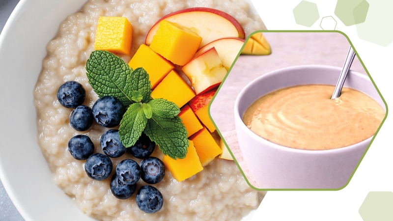 Crème de céréales lisse fruitée