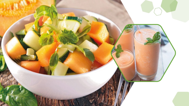 Dîner végétarien - courgette + melon